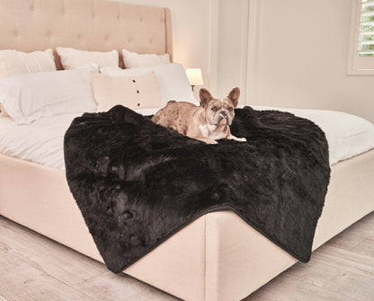 PupProtector™ Short Fur Waterproof Throw Blanket - Midnight Black | Plow & Hearth