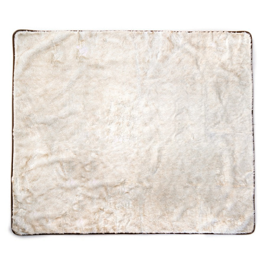 PupProtector™ Short Fur Waterproof Throw Blanket - White with Brown Ac | Plow & Hearth