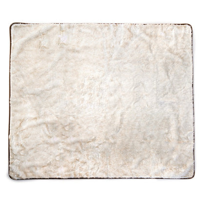 PupProtector™ Short Fur Waterproof Throw Blanket - White with Brown Ac | Plow & Hearth