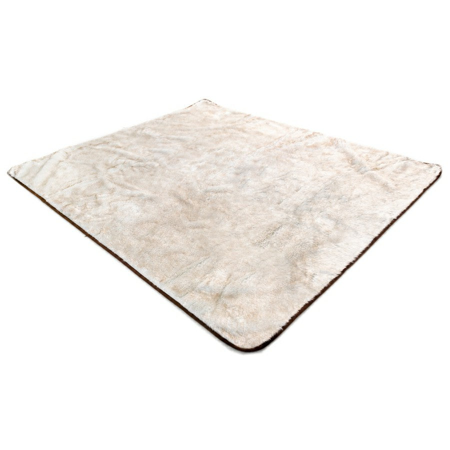 PupProtector™ Short Fur Waterproof Throw Blanket - White with Brown Ac | Plow & Hearth