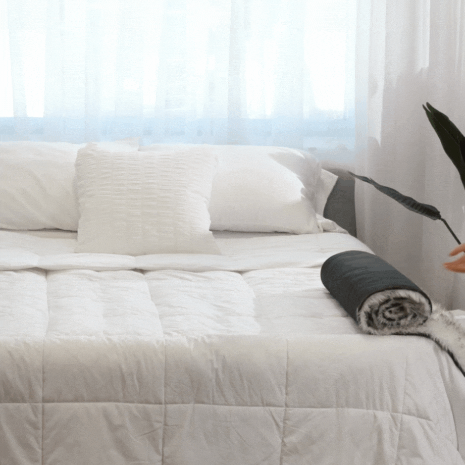 PupProtector™ Waterproof Bed Runner - White with Brown Accents | Plow & Hearth