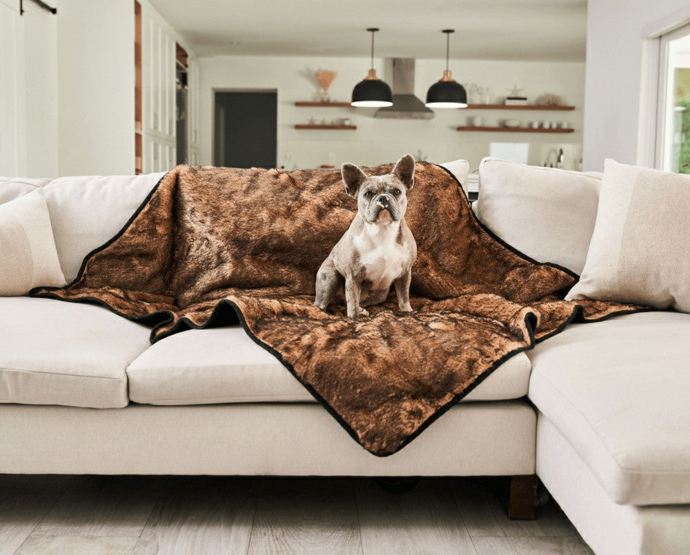 PupProtector™ Short Fur Waterproof Throw Blanket - Sable Tan | Plow & Hearth