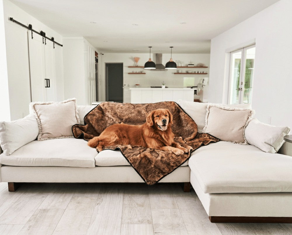 PupProtector™ Short Fur Waterproof Throw Blanket - Sable Tan | Plow & Hearth
