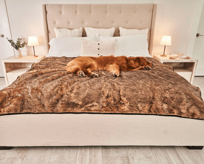 PupProtector™ Short Fur Waterproof Throw Blanket - Sable Tan | Plow & Hearth