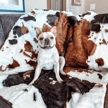 PupProtector™ Waterproof Throw Blanket - Brown Faux Cowhide | Plow & Hearth