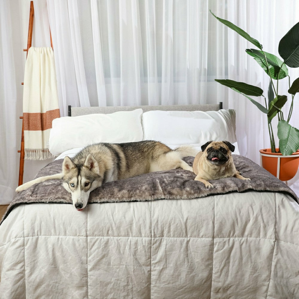 PupProtector™ Luxe Waterproof Bed Runner - Ultra Soft Chinchilla | Plow & Hearth