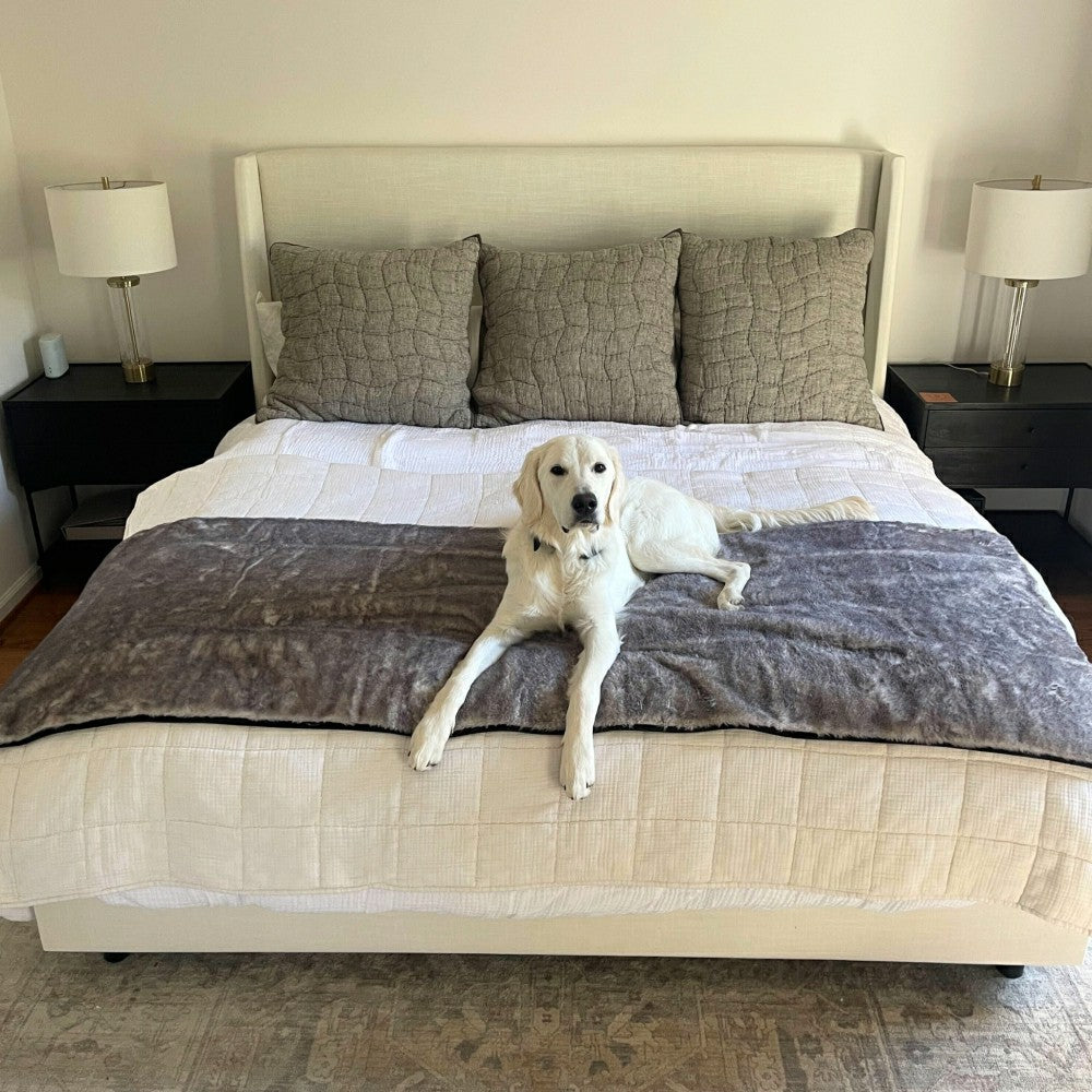PupProtector™ Luxe Waterproof Bed Runner - Ultra Soft Chinchilla | Plow & Hearth
