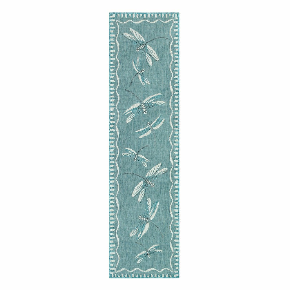 Indoor/Outdoor Dragonfly Rug, 23" x 7'6" | Plow & Hearth