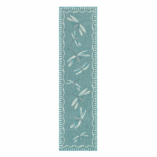 Indoor/Outdoor Dragonfly Rug, 23" x 7'6" | Plow & Hearth
