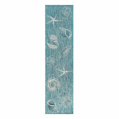 Indoor/Outdoor Textured Shells Polypropylene Runner, 23" x 7'6" | Plow & Hearth