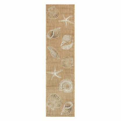 Indoor/Outdoor Textured Shells Polypropylene Runner, 23" x 7'6" | Plow & Hearth
