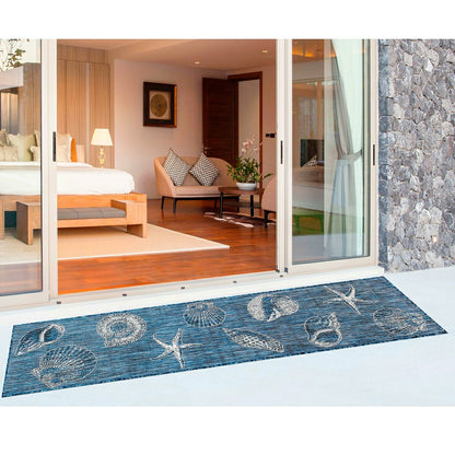 Indoor/Outdoor Textured Shells Polypropylene Runner, 23" x 7'6" | Plow & Hearth