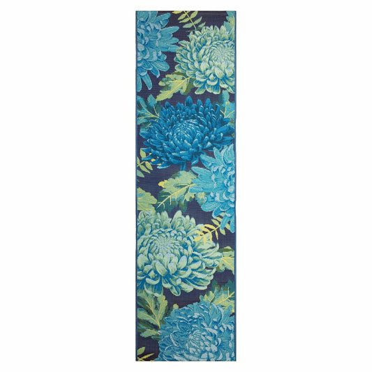 Indoor/Outdoor Chrysanthemum Polypropylene Rug, 23" x 7'6" Runner | Plow & Hearth