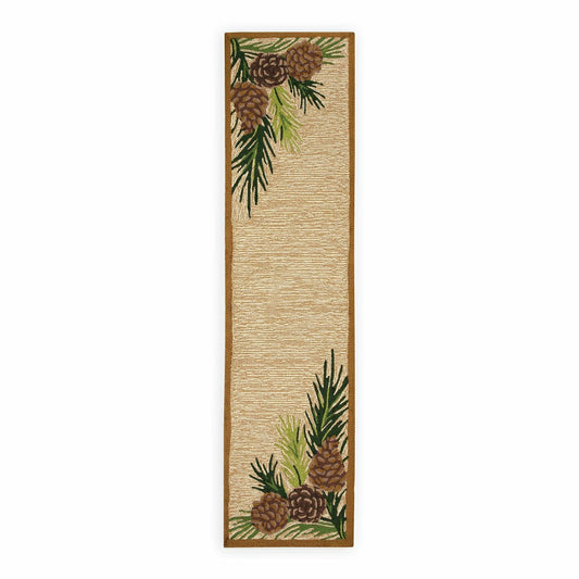 Indoor/Outdoor Forest Lake Border Rug, 2' x 8' Runner | Plow & Hearth