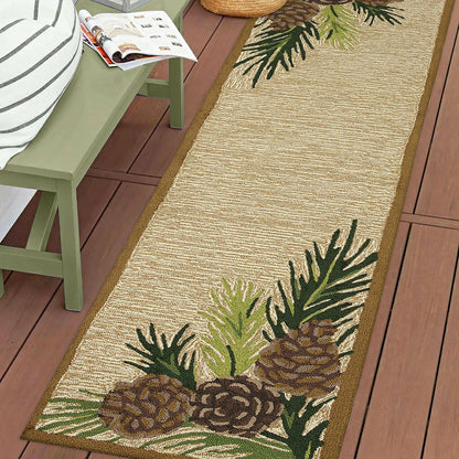 Indoor/Outdoor Forest Lake Border Rug, 2' x 8' Runner | Plow & Hearth