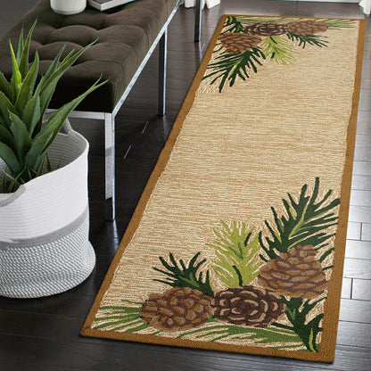 Indoor/Outdoor Forest Lake Border Rug, 2' x 8' Runner | Plow & Hearth