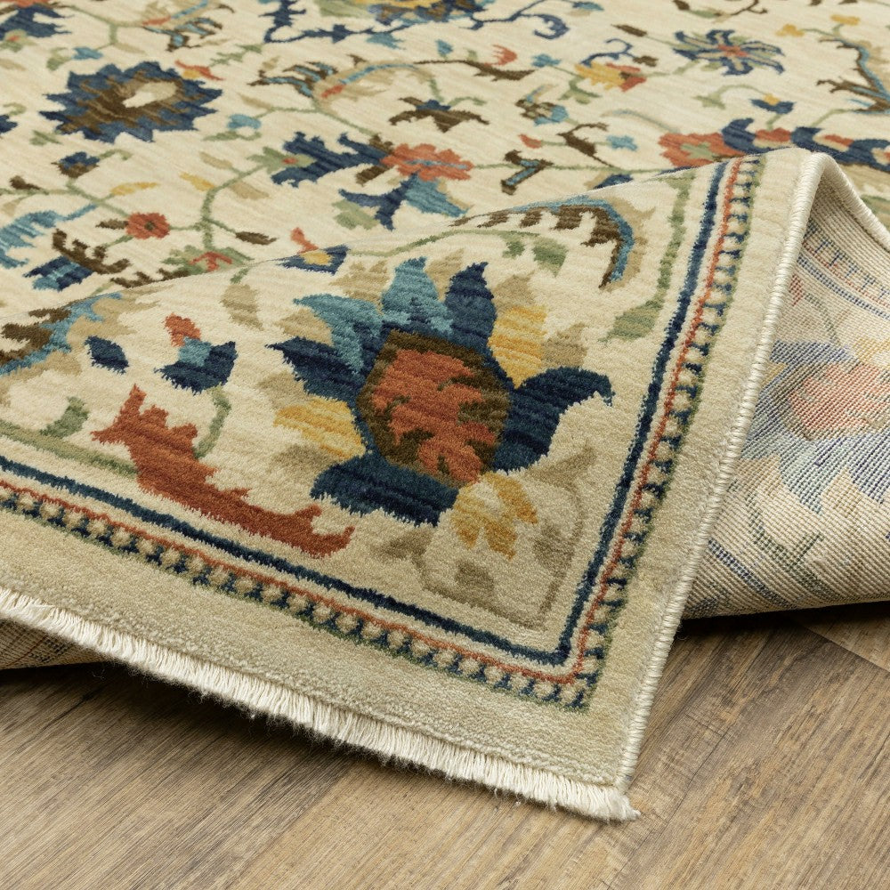 Indoor/Outdoor Clover Hill Border Polypropylene Rug, 2'3" x 7'6" Runne | Plow & Hearth