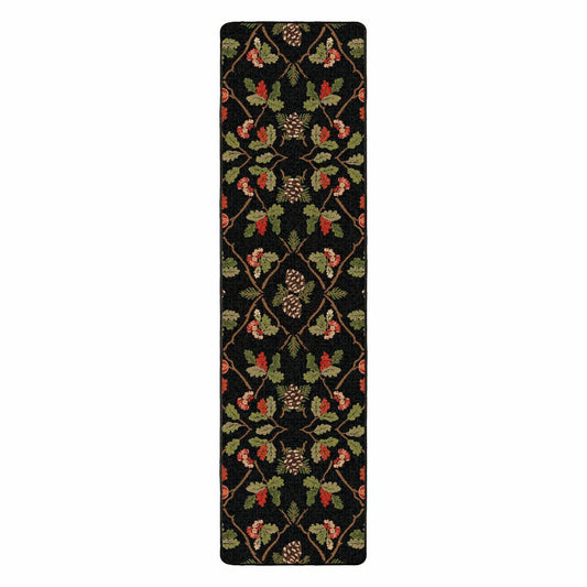 Oakwood Pine Cone and Oak Leaf Rug, 2'1" x 7'8" Runner | Plow & Hearth