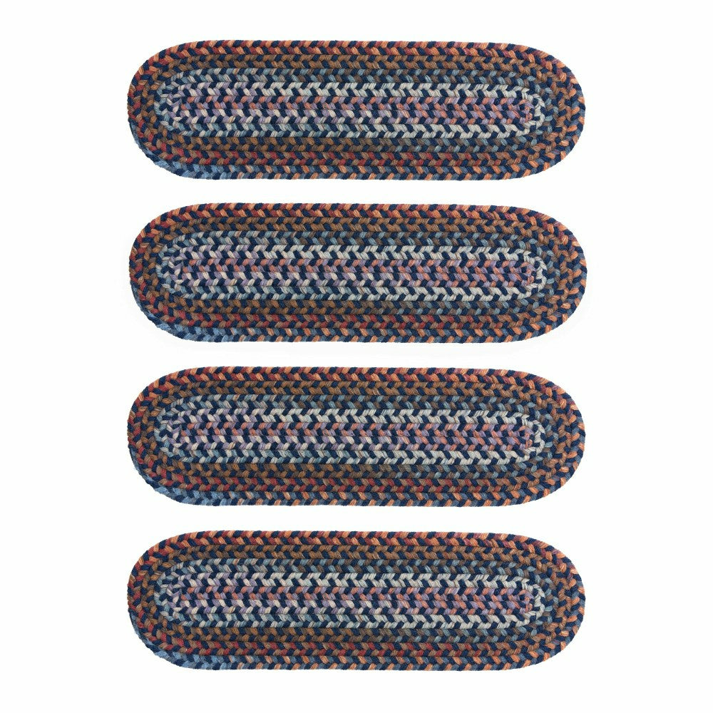 Blue Ridge Wool Oval Braided Stair Treads, Set of 4 | Plow & Hearth