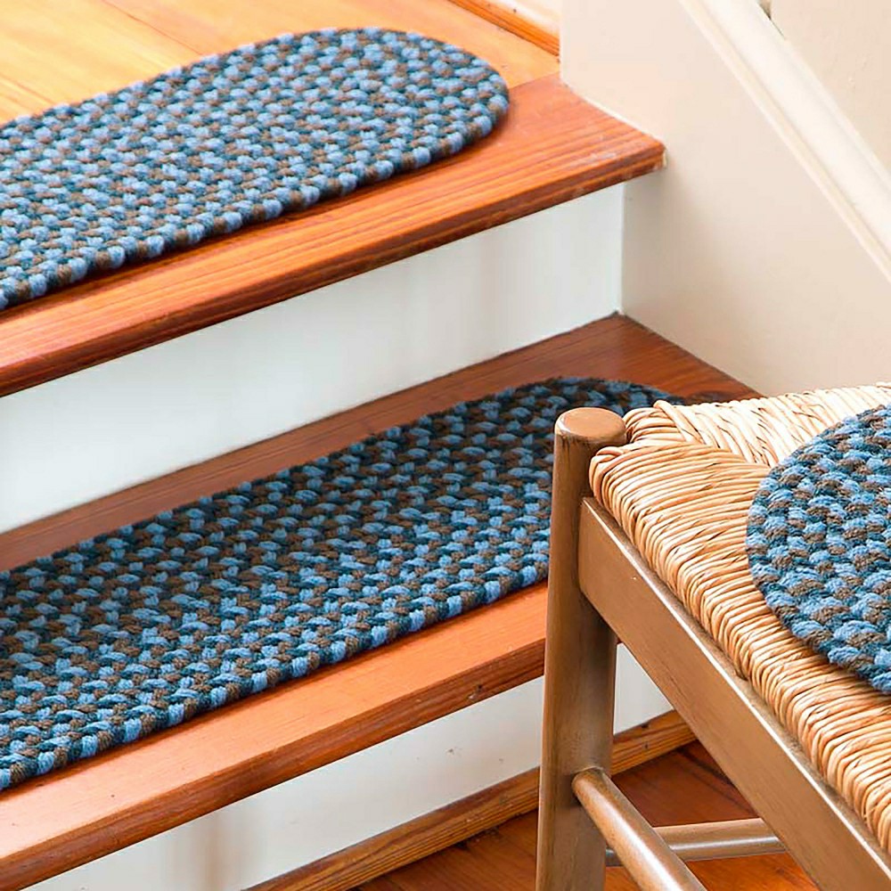 Indoor/Outdoor Braided Polypro Roanoke Stair Treads, Set of 4 | Plow & Hearth