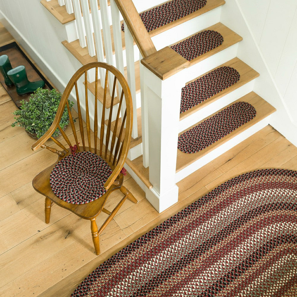 Indoor/Outdoor Braided Polypro Roanoke Stair Treads, Set of 4 | Plow & Hearth