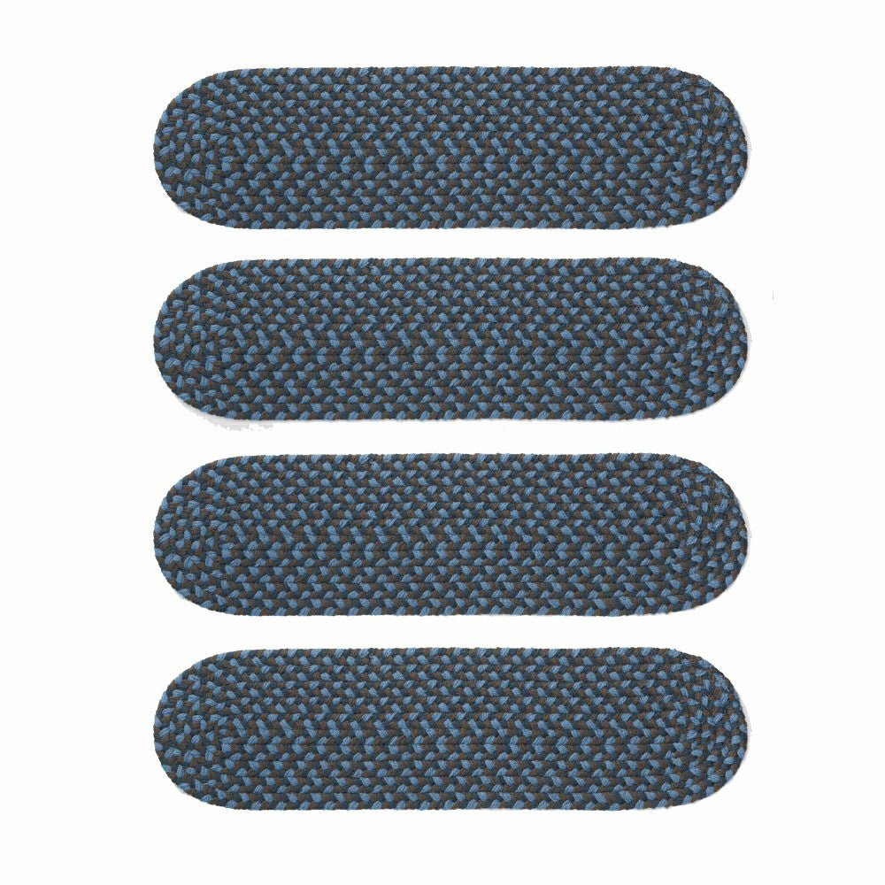 Indoor/Outdoor Braided Polypro Roanoke Stair Treads, Set of 4 | Plow & Hearth