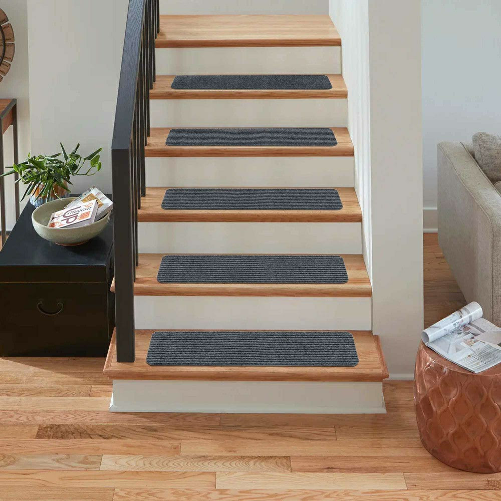Basic Stair Tread Rugs, Light Gray | Plow & Hearth