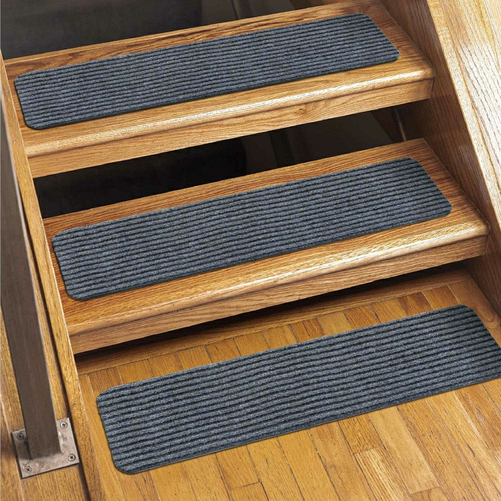 Basic Stair Tread Rugs, Light Gray | Plow & Hearth