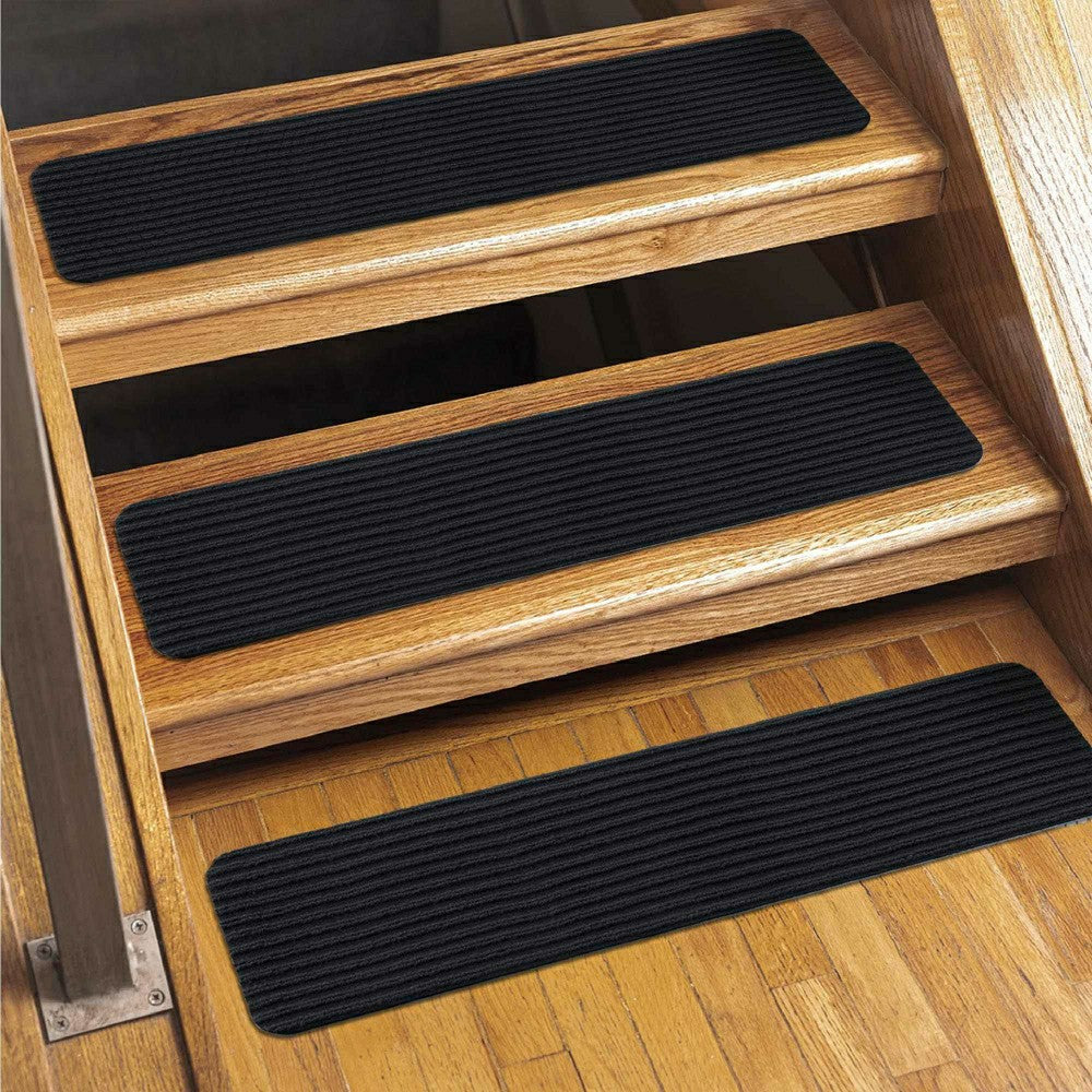 Basic Stair Tread Rugs, Black | Plow & Hearth