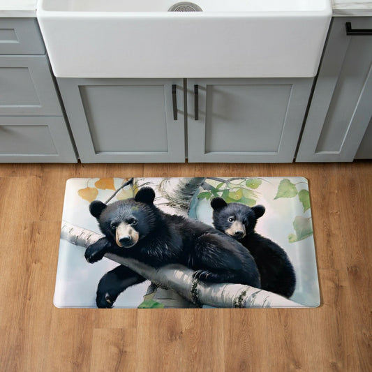EG Studio Northwoods Black Bear and Cubs in Tree Anti-Fatigue Mat (30"x18“) | Plow & Hearth