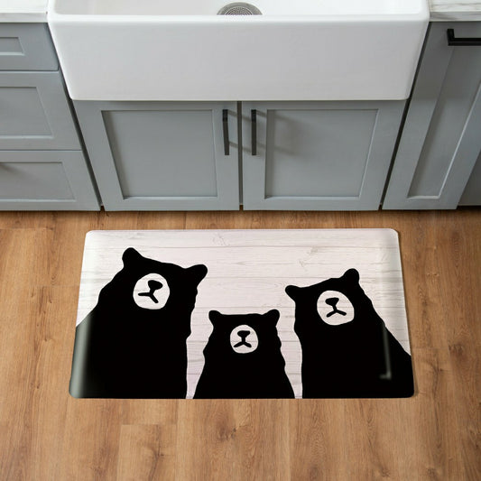 EG Studio Northwoods Black Bear and Cubs Anti-Fatigue Mat (30"x18“) | Plow & Hearth