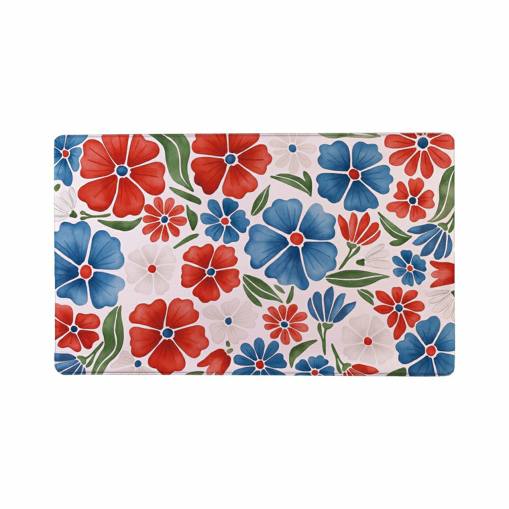 Red White & Bloom Anti-Fatigue Mat, Floral, 30"x18" | Plow & Hearth