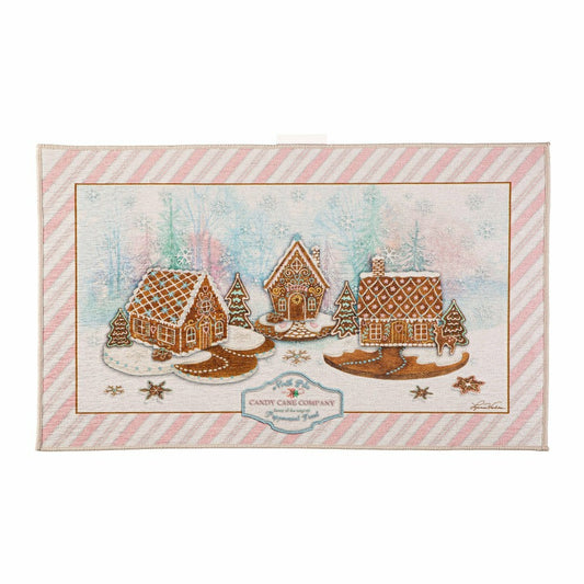 Season's Greeting Gingerbread Washable Indoor/Outdoor Mat | Plow & Hearth