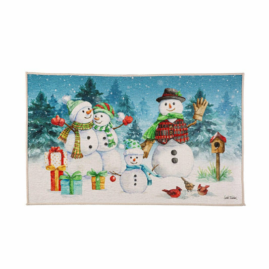 Snowman Family Washable Indoor/Outdoor Mat | Plow & Hearth
