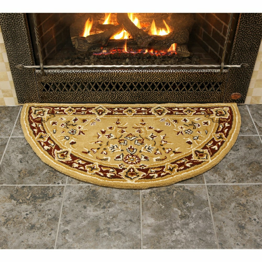 Oriental Half Round Wool Rug, 44"x22" | Plow & Hearth