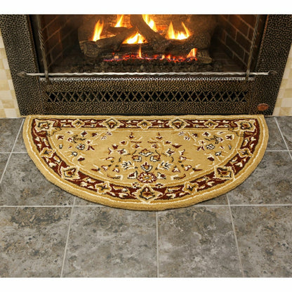 Oriental Half Round Wool Rug, 44"x22" | Plow & Hearth