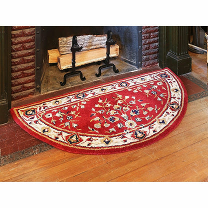 Oriental Half Round Wool Rug, 44"x22" | Plow & Hearth