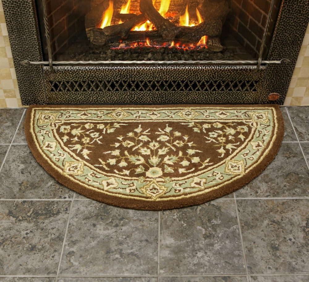 Oriental Half Round Wool Rug, 44"x22" | Plow & Hearth