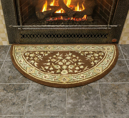 Oriental Half Round Wool Rug, 44"x22" | Plow & Hearth