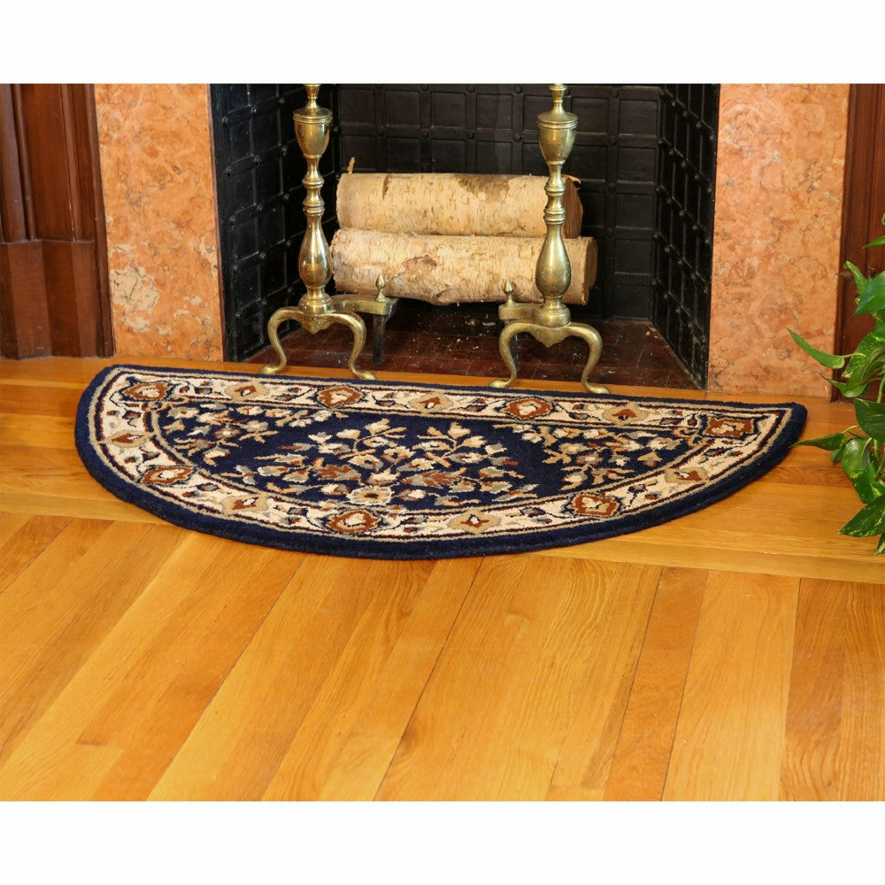 Oriental Half Round Wool Rug, 44"x22" | Plow & Hearth