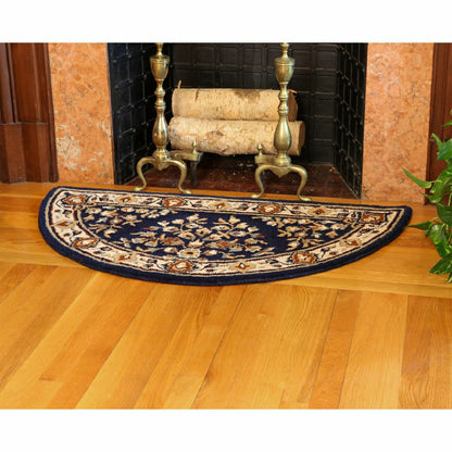 Oriental Half Round Wool Rug, 44"x22" | Plow & Hearth