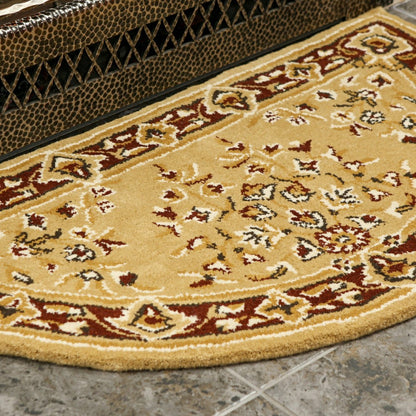 Oriental Half Round Wool Rug, 44"x22" | Plow & Hearth