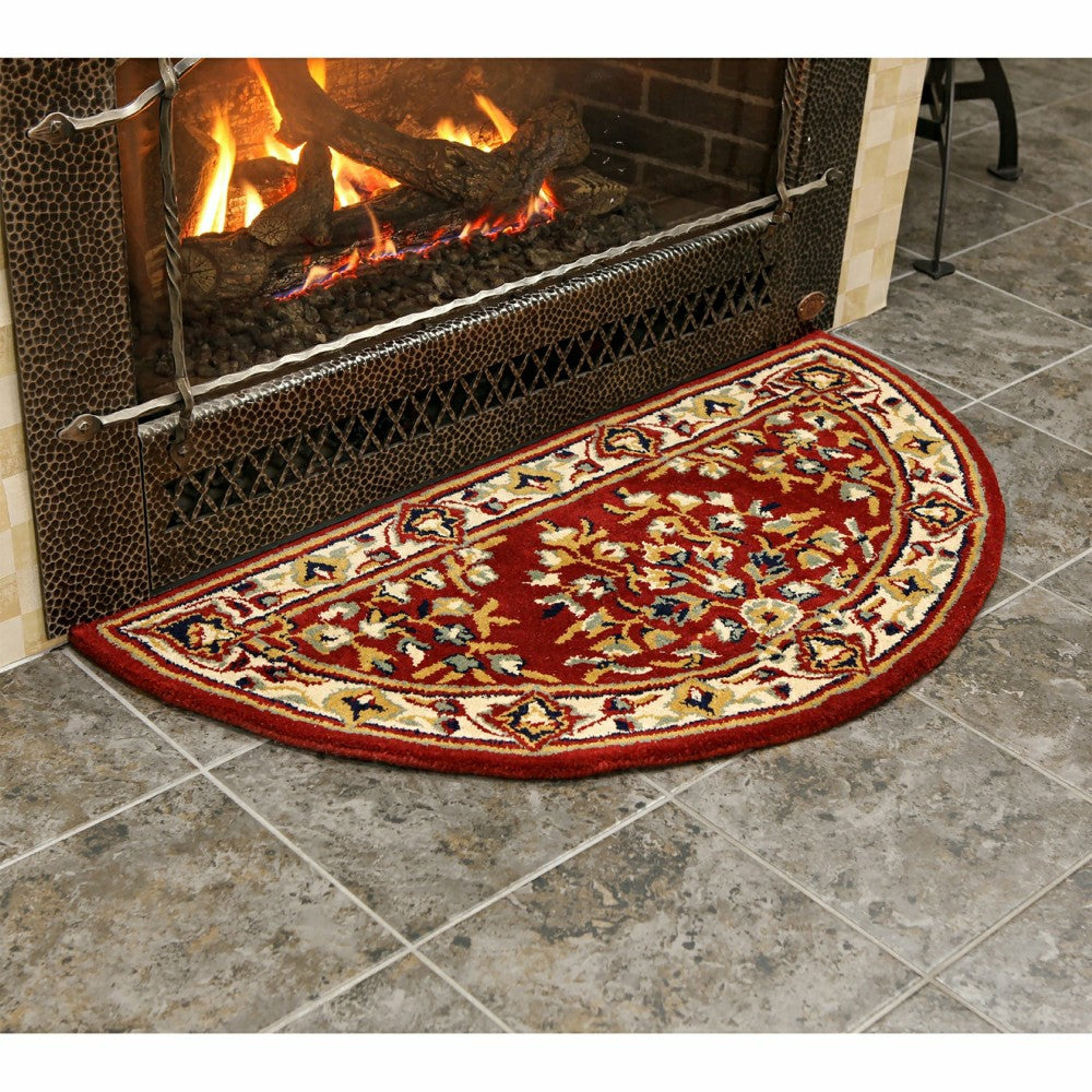 Oriental Half Round Wool Rug, 44"x22" | Plow & Hearth