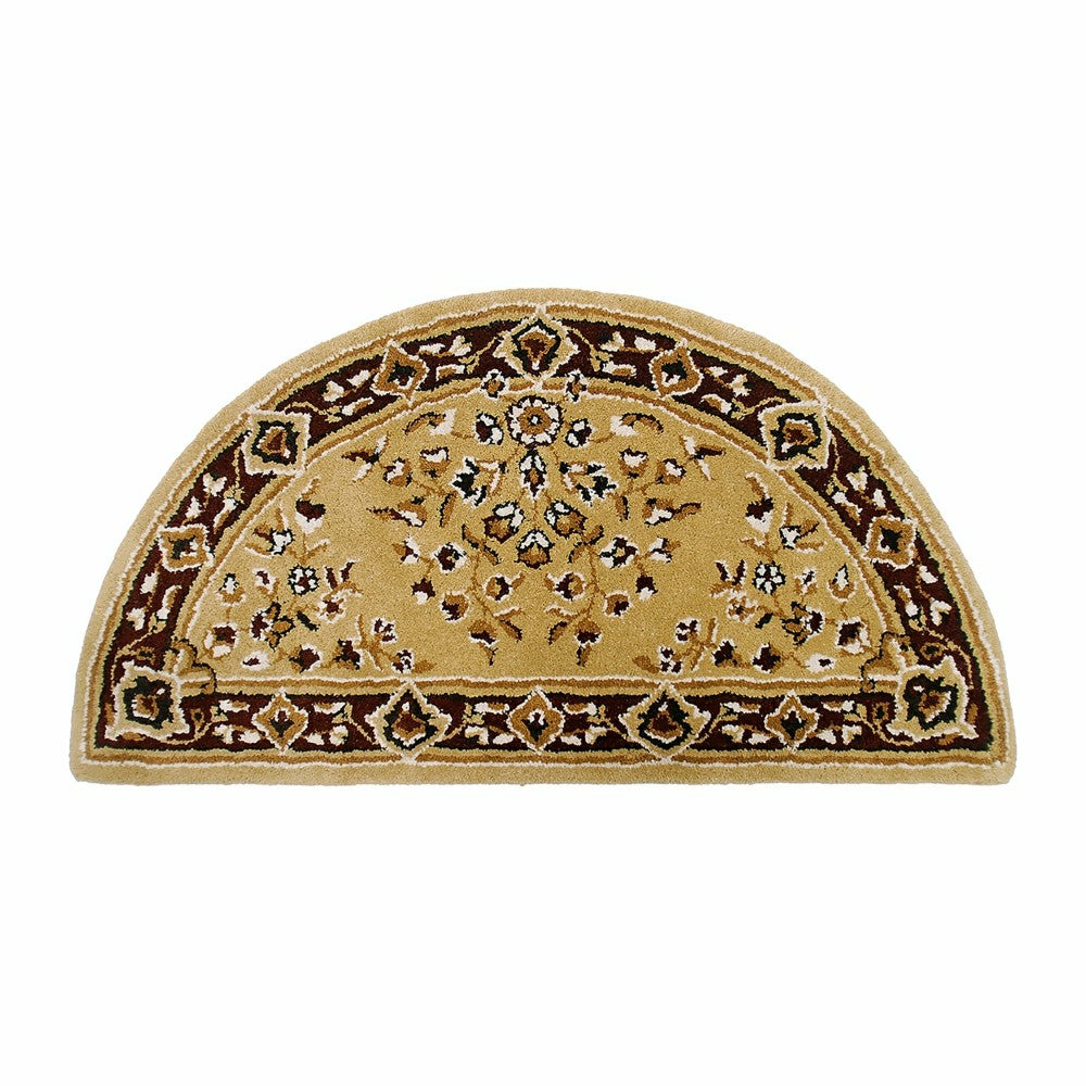 Oriental Half Round Wool Rug, 44"x22" | Plow & Hearth