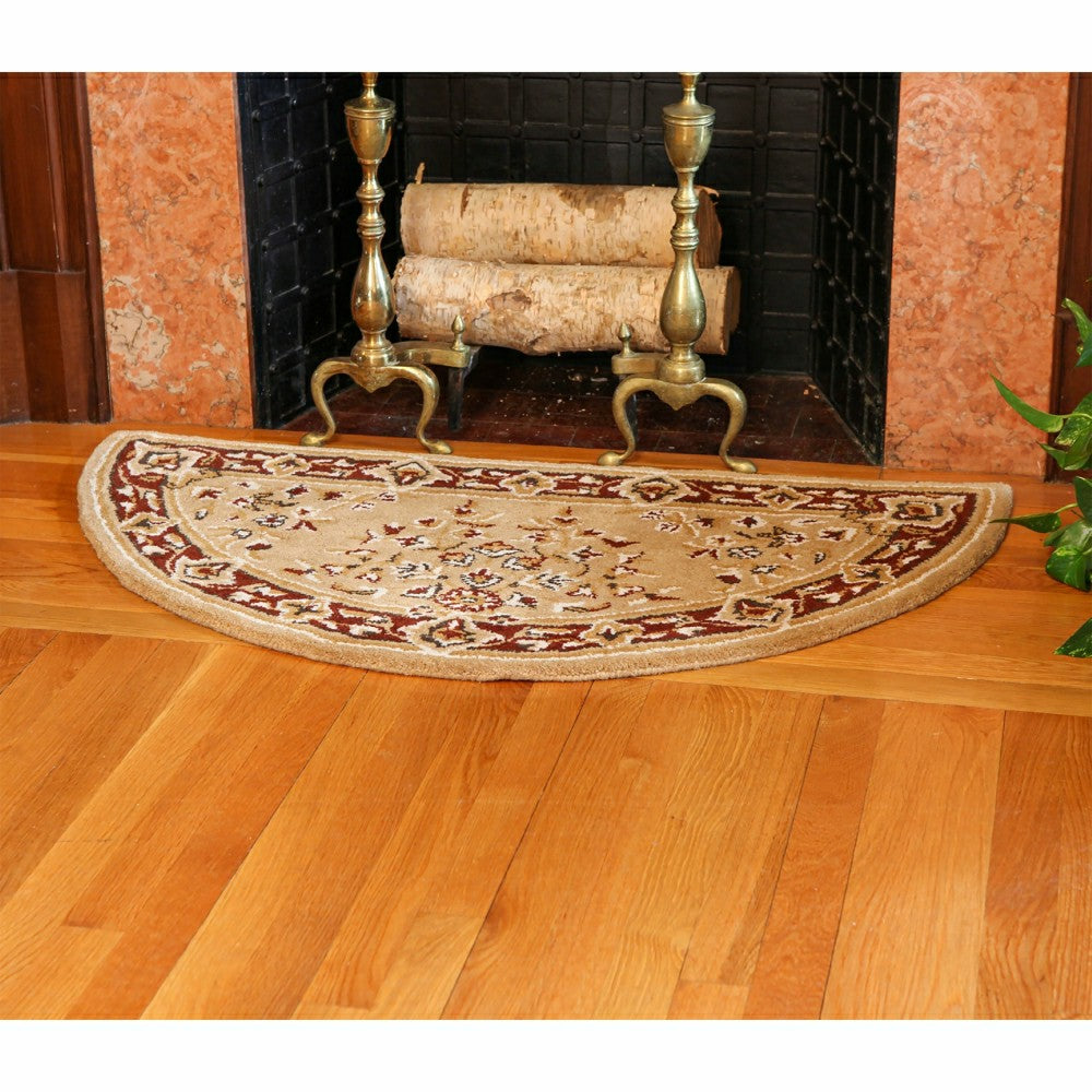 Oriental Half Round Wool Rug, 44"x22" | Plow & Hearth