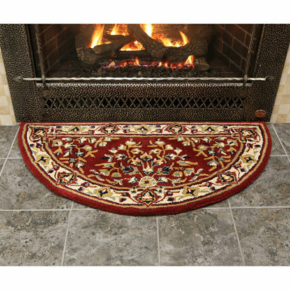 Oriental Half Round Wool Rug, 44"x22" | Plow & Hearth