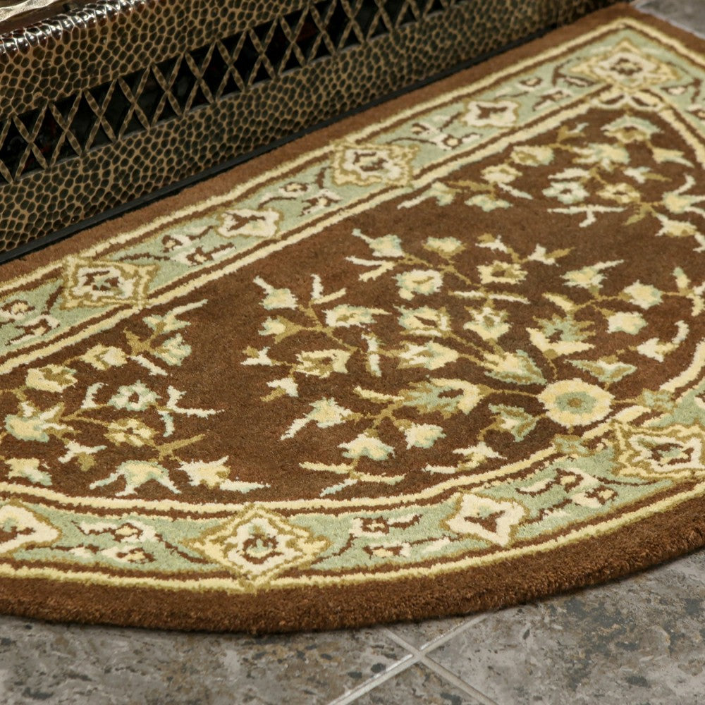 Oriental Half Round Wool Rug, 44"x22" | Plow & Hearth