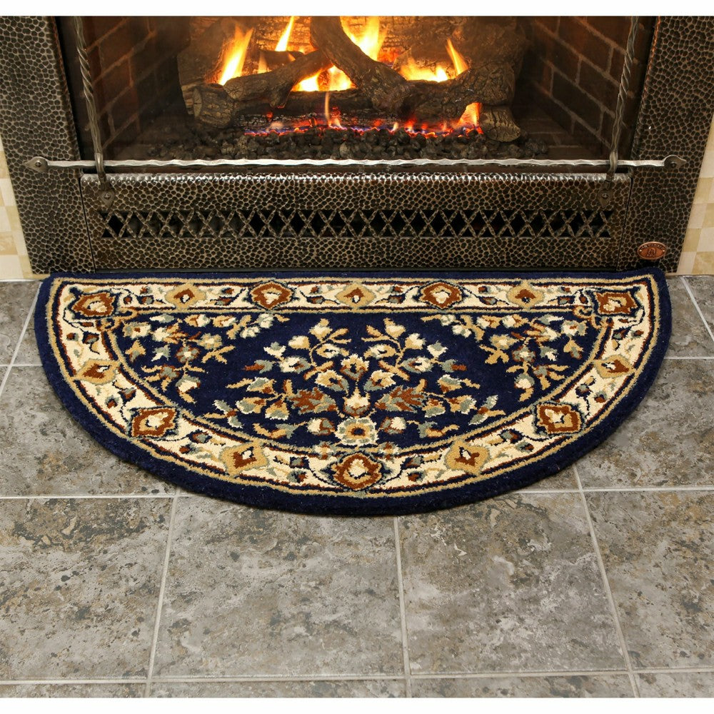 Oriental Half Round Wool Rug, 44"x22" | Plow & Hearth