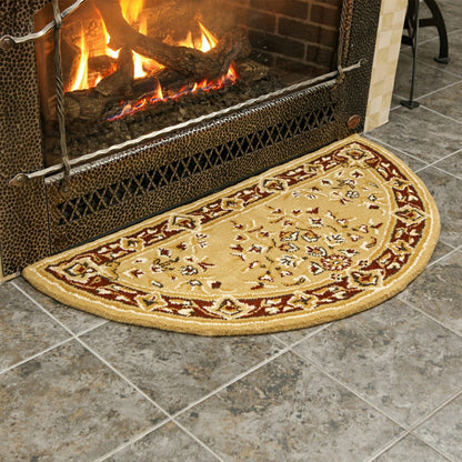 Oriental Half Round Wool Rug, 44"x22" | Plow & Hearth
