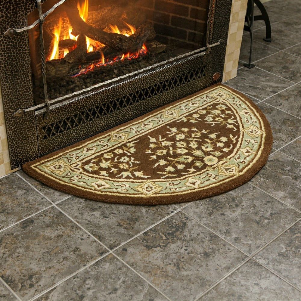 Oriental Half Round Wool Rug, 44"x22" | Plow & Hearth